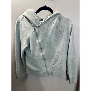 The North Face Womens Crescent Asymmetrical Full Zip Hoodie Grey Heather Size M